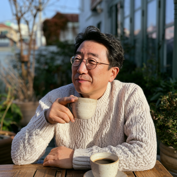 커피마시는 중년