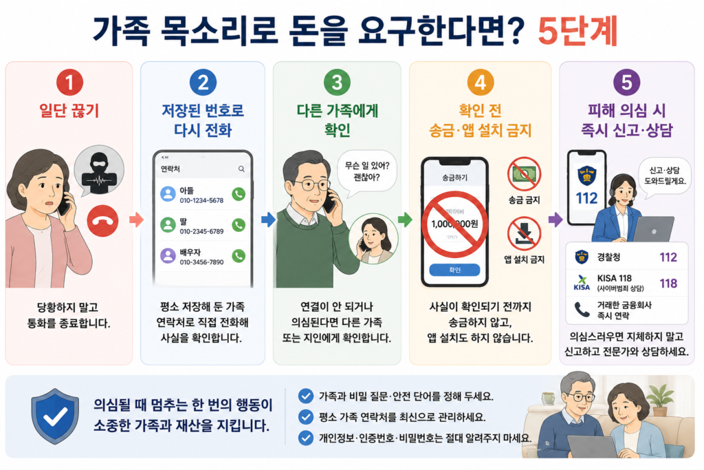 가족목소리로 돈을 요구한다면