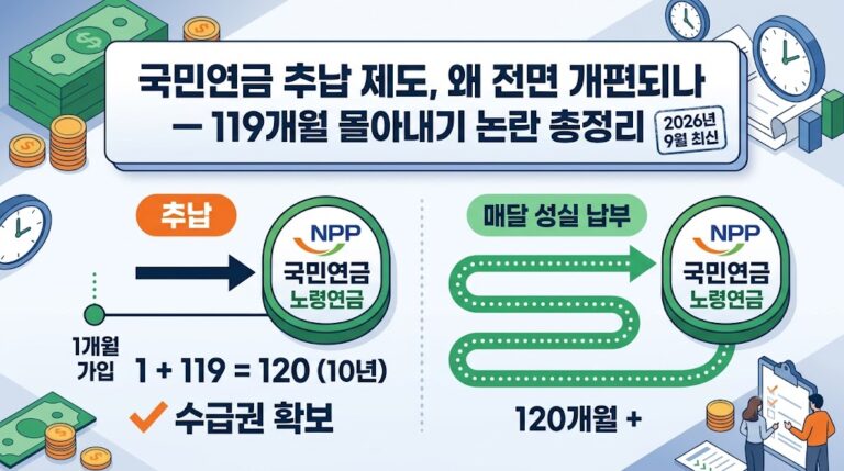 국민연금 추납 제도, 왜 전면 개편되나 — 119개월 몰아내기 논란 총정리